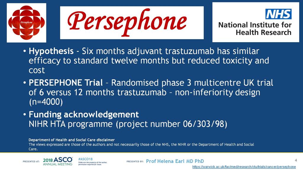 PERSEPHONE Trial Presented By