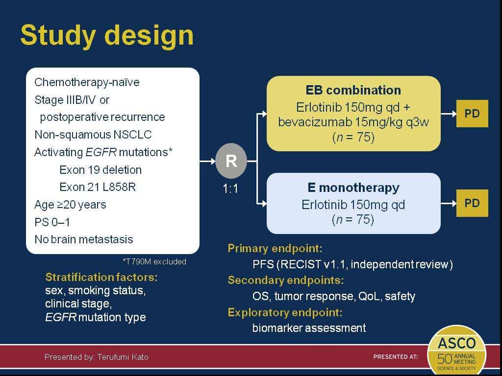 Erlotinib + bevacizumab vs Erlotinib in 1 st line treatment for advanced EGFR