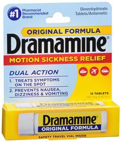 dizziness. $5.00 DRAMAMINE TABLETS 12 count.