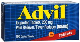 ADVIL 200MG TABLETS 100 count. Temporarily relieves minor aches and pains due to: headache, toothache, backache, menstrual cramps, the common cold, muscular aches, minor pain of arthritis.