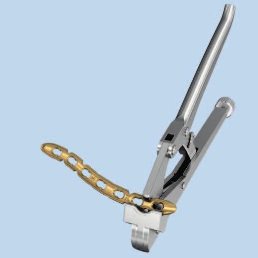 Implantation: Minimally Invasive Approach 3 Determine plate length and adapt plate Optional instruments 329.291 Bending Pliers for Clavicular Plates, length 227 mm 329.040/ Bending Iron for Plates 2.