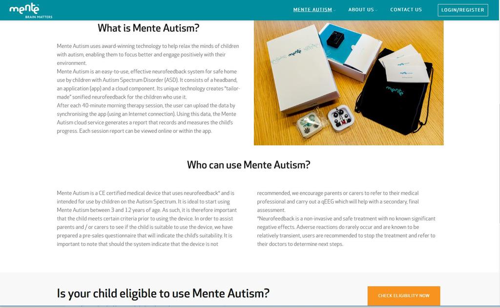 Updated Mente Autism website Fresher look with