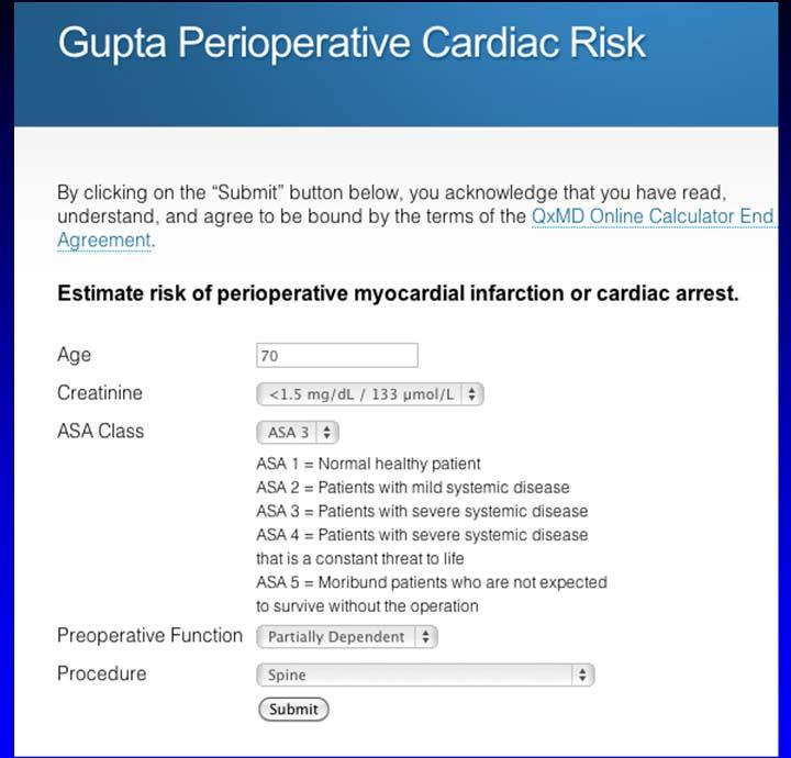 NSQIP Cardiac Risk Calculator