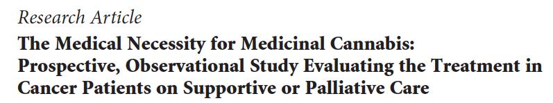 Observational study, >100 pts cancer PC setting Significant improvement in N/V, pain, mood disorders, fatigue, wt loss, anorexia,