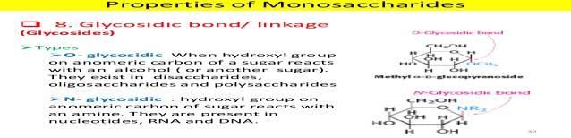 Glycosidic bonds between monosaccharide units are the