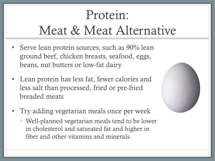 Protein: Meat and Meat Alternative ~ 10 Minutes TELL: The last quarter of the plate should be filled with lean protein.