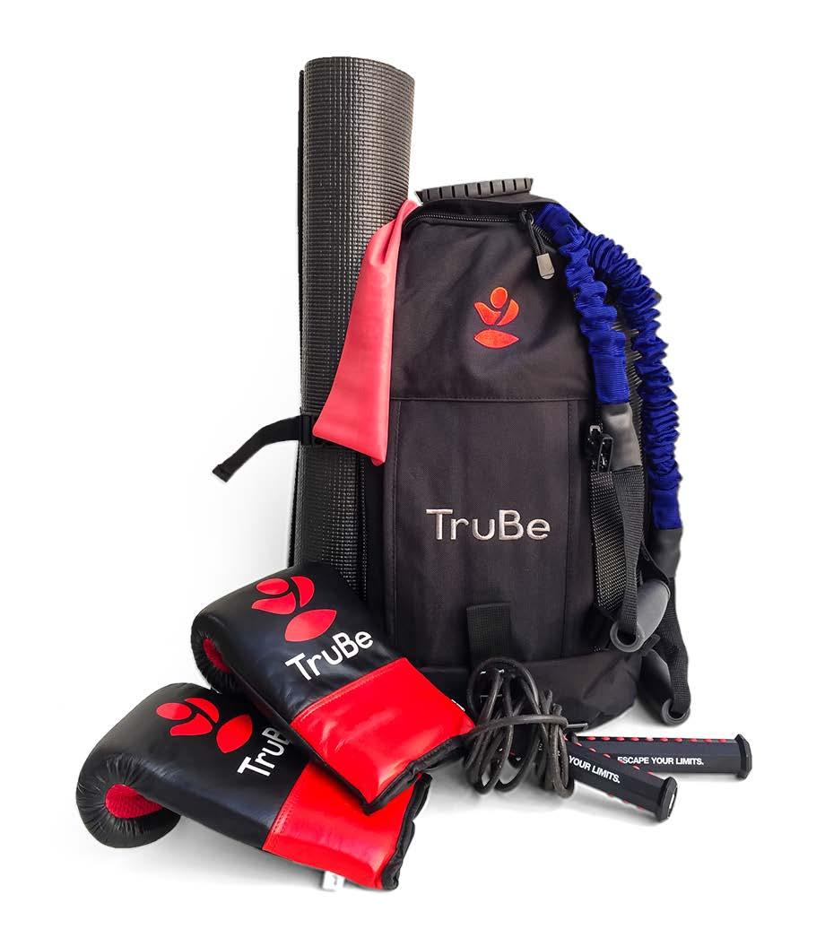 TRUBE EQUIPMENT Every TruBe trainer gets a basic starter pack: TruBe backpack, yoga mat and a foam roller. Busy Trainer Kit: TruBe uniform, Suspension Trainer, 1x Resistance Tube.