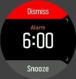 When the alarm sounds, you can dismiss it to end the alarm, or you can select the snooze option.