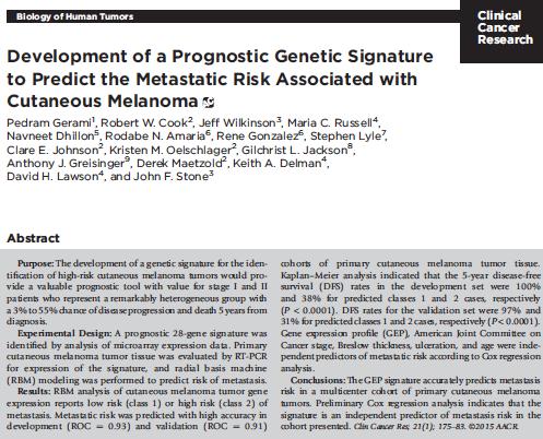 Cellular functions represented in GEP signature 54 g enes initially assessed and then narrowed to 28 with 3 additional controls Migration/chemotaxi s/metastasis Chemokine/secreted molecules Gap