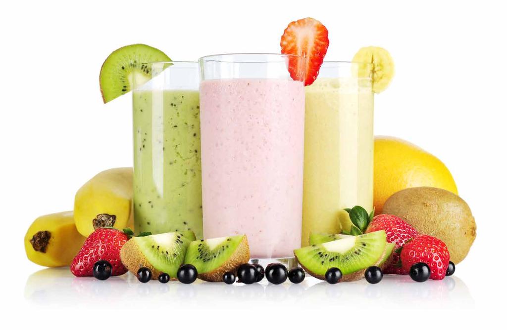 Smoothie bar Delicious and healthy, smoothies are perfect fuel-on-the-go for breakfast, afternoon snack or dessert.