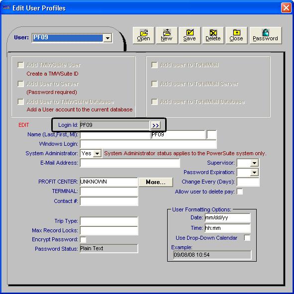 Recording user IDs and passwords for the interface The login and password for each DAT Interactive user is stored in the user s TMWSuite user profile.
