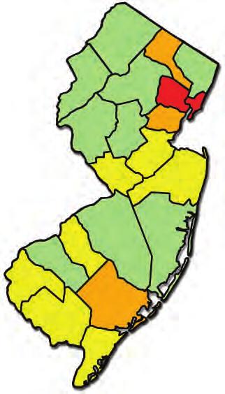 Epidemiologic Profile for 2008 Figure 6 Estimated Rate of Persons Living with HIV/AIDS in New Jersey as of December 31, 2008 Sussex (94.4) Passaic (521.6) Warren (108.4) Morris (144.1) essex (1240.