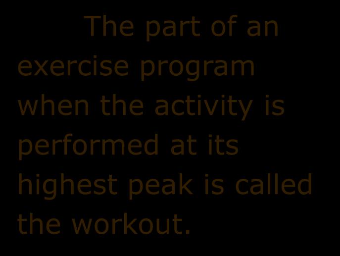 The for part each of activity. an exercise program 1.