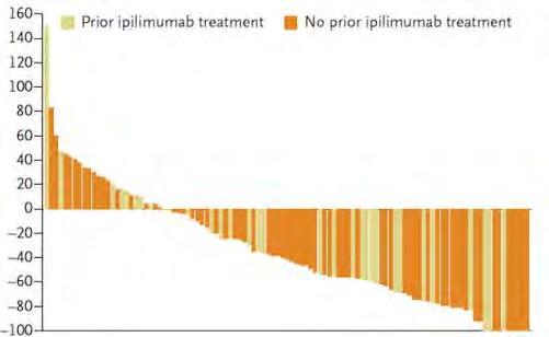 Clinical Activity of Anti-PD-1 in Metastatic Melanoma Tumor smaller Tumor bigger Individual melanoma patients FDA approved in