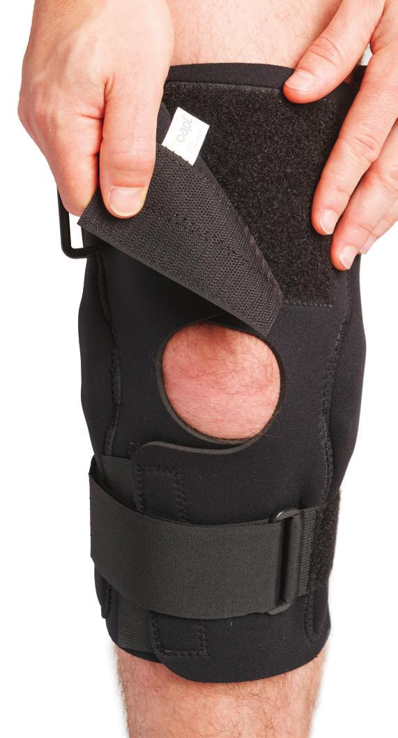UNIVERSAL POST OP KNEE To maintain the knee in full extension whist providing mediolateral support. A soft foam support with detachable panels and touch-tape closures.