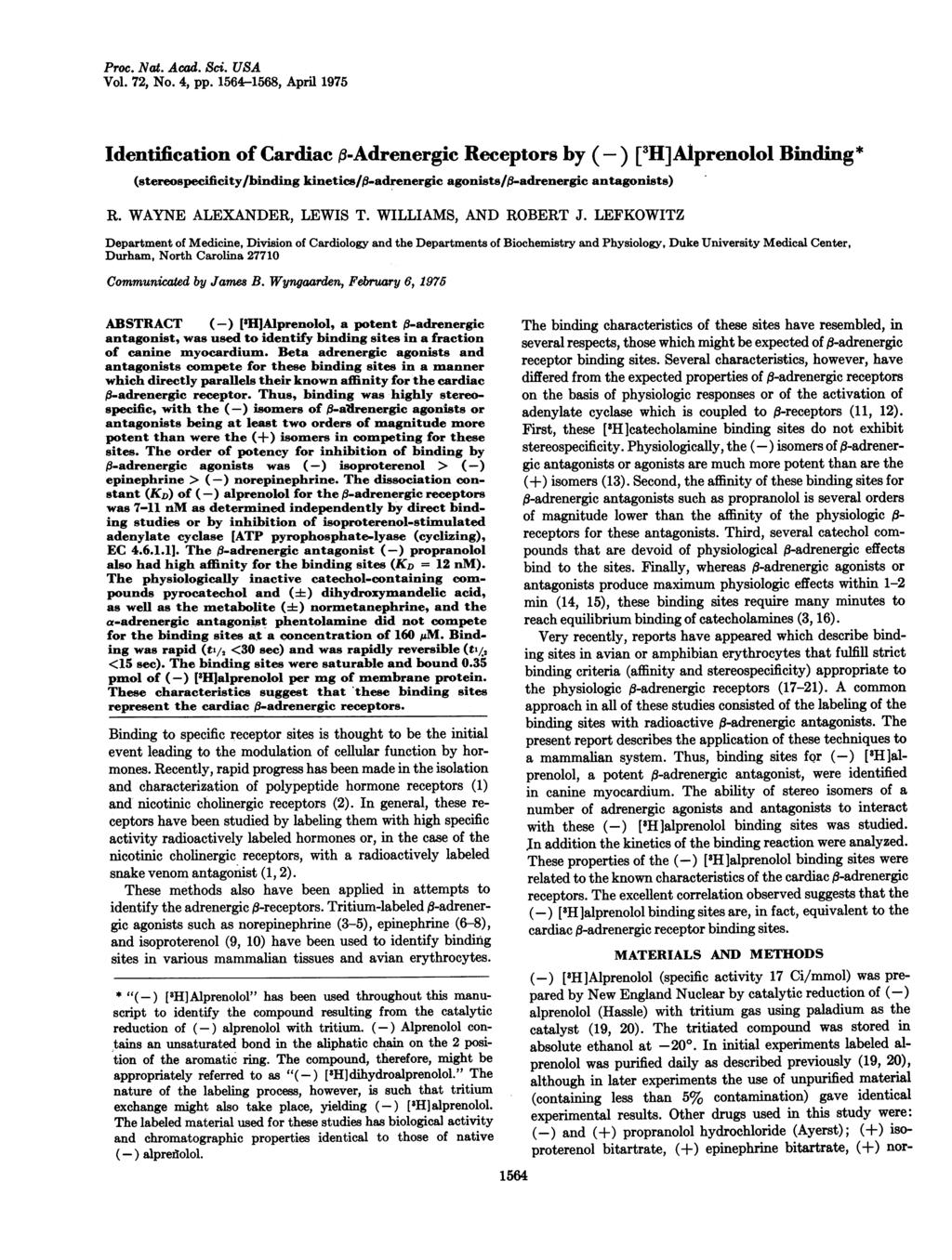 Proc. Nat. Acad. Sci. USA Vol. 72, No. 4, pp.