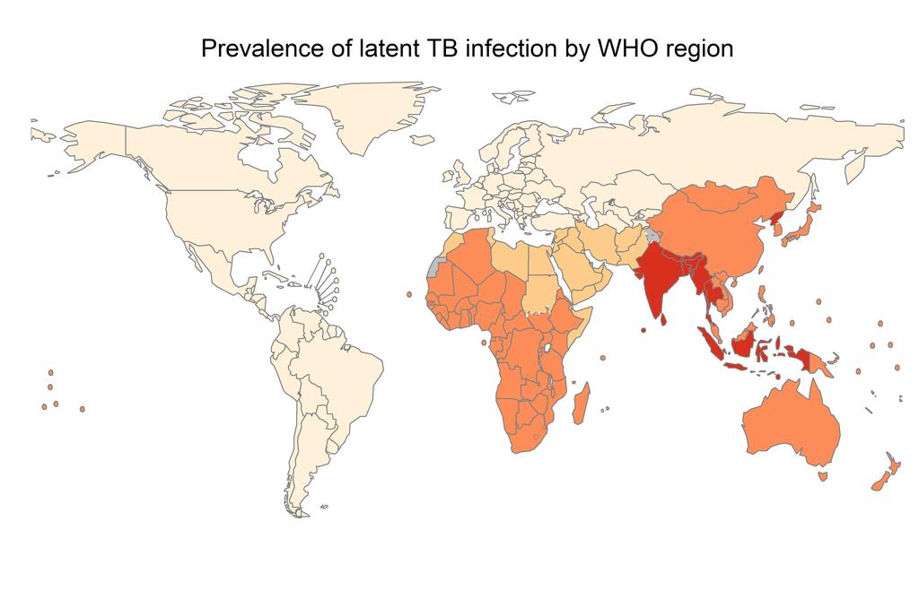 Estimated LTBI prevalence in general population European:14% Americas: 15% EMR: 27%