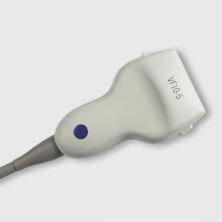 Abdomen, Pediatric Echo Wide bandwidth micro-curved array transducer VF10-5 Transducer Part Number: 11235578 5.0-10.0 MHz 2D Steering Angle: max. ± 20º Color Doppler Steering Angle: max.