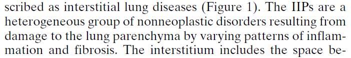 2. The Idiopathic Interstitial Pneumonias (IIPs) Not all are idiopathic Not all are solely interstitial pathologically Grouped