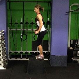 Box Jump Preparation: Stand in front of a secured box or platform of around upper shin to knee height.