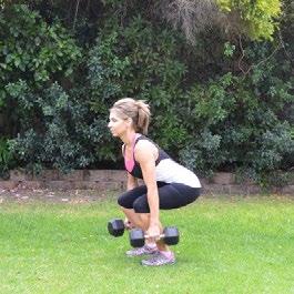 Set your feet shoulder width apart and keep your weight on your heels (not on your toes) for the entire movement.