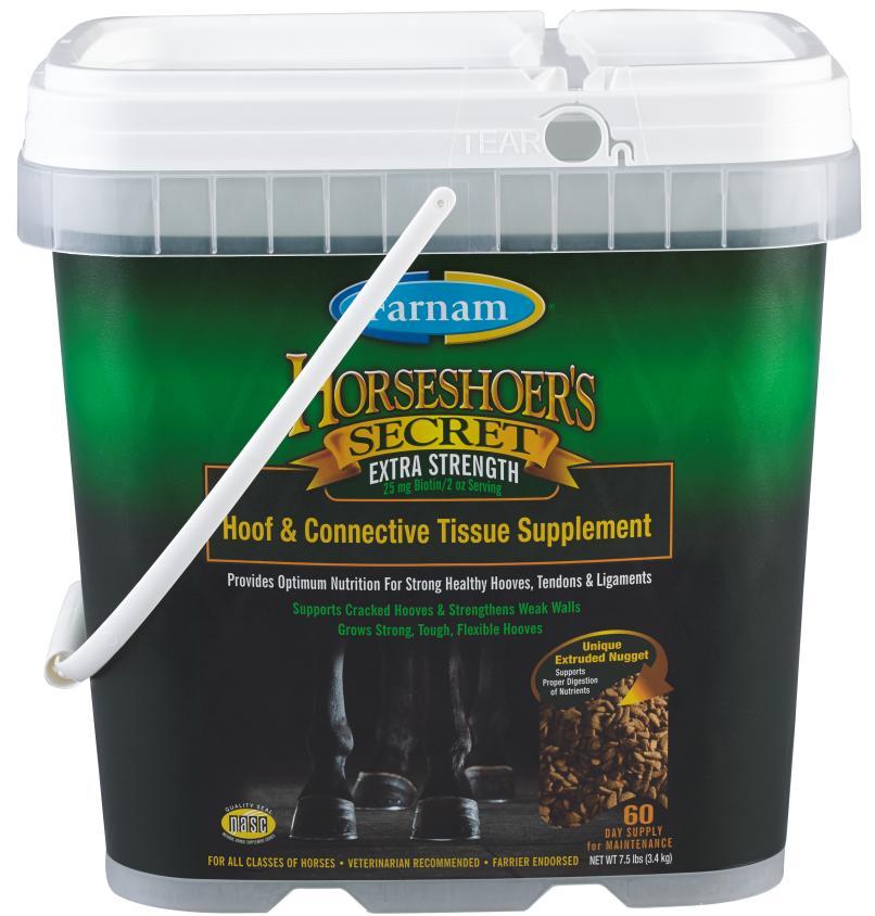 Unique Packaging 7.5 lb / 60 day supply o Farnam Fresh Keeper Bucket Easy open, easy close, air tight Refillable o 2oz serving size o Scoop included 3.