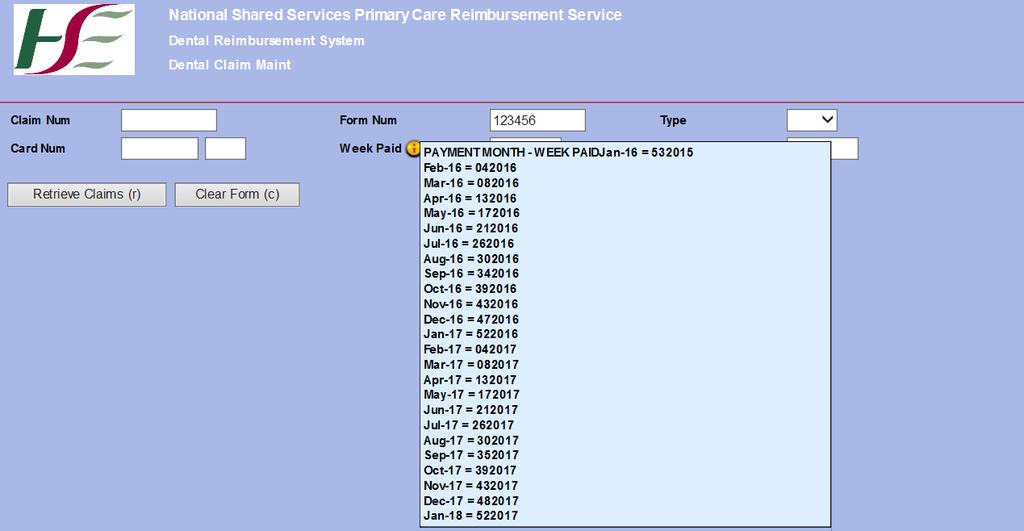 Dental Maintenance This function enables contractors update a claim prior to close off of payment.