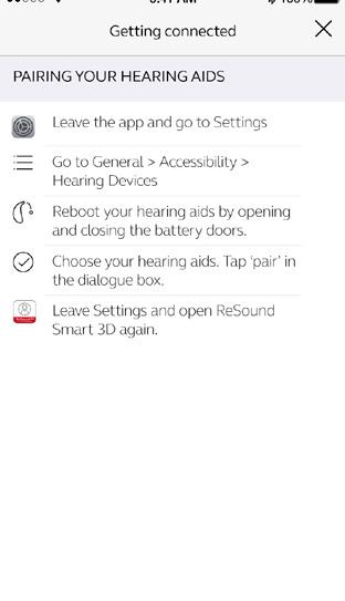 Getting connected The first time you open the app, we will take you through a few steps to get you connected. Start by accepting the Terms & Conditions and then continue with the flow shown here.