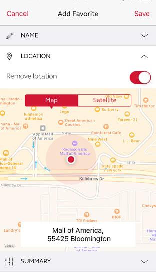Location You can also choose to add a location to a Favorite. You can choose to have your hearing aids automatically change to the Favorite when you enter that location.