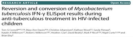8/12 ELISpot + Connell, Davies et al AIDS 2009; May 15;23(8):961-9 Connell et al BMC Infectious Disease 2010;10:138