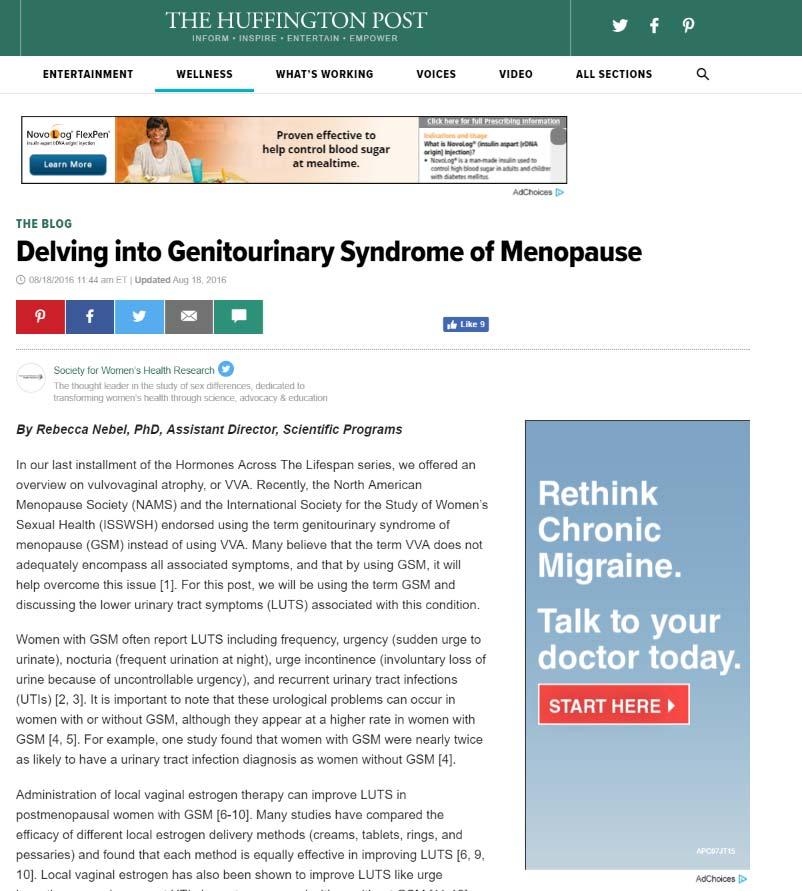 Recently, The North American Menopause Society (NAMS)