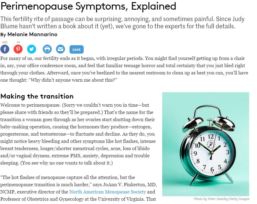 The hot flashes of menopause capture all the attention, but the perimenopause transition is much harder, says JoAnn V.