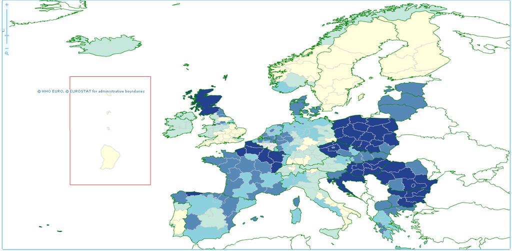 Lung cancer mortality rates in the EU and neighbouring