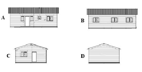 Mathematical Literacy/P2 9 DE/2013 4.2 The diagrams below show different elevations of the house whose plan is shown on the previous page. Use the diagrams below to answer the questions that follow.
