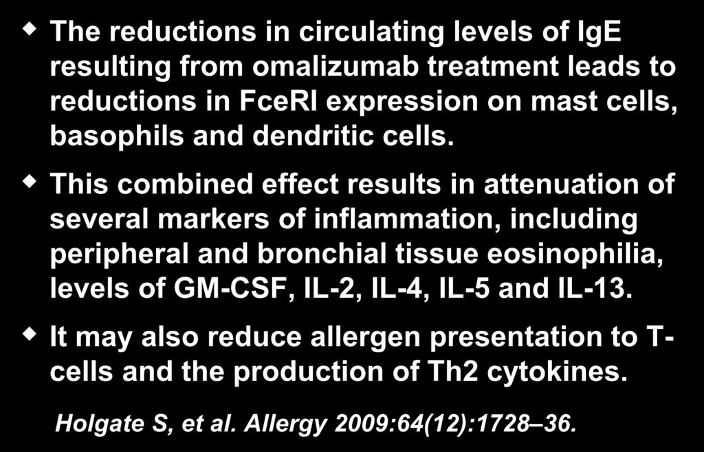 This combined effect results in attenuation of several markers of inflammation, including peripheral and bronchial tissue