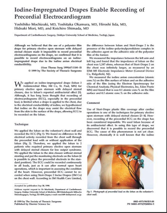 This is my paper about iodine on The Annals of Thoracic Surgery.