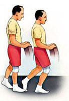 Slowly lower yourself, keeping your foot flat. Do not overdo this exercise. Straighten up to the starting position.