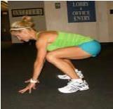 Burpees 10-15 Reps Begin exercise by standing with feet hip width apart.
