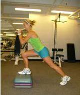 Exercise Set II Reverse Lunge with Knee Lift and One-Arm Dumbbell Press 15-20 Reps/Leg Dumbbell: 3-12 lbs.