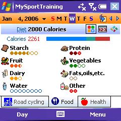 Figure 3: MyPersonalDiet runs at ease in portrait, landscape or square resolutions, on all Pocket PC models, from Pocket PC 2000 to Windows Mobile 5.0. 1.