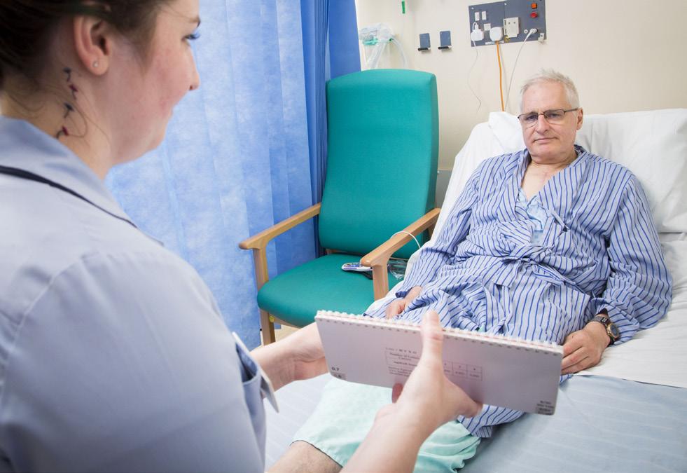 Bedside vision check > Record your findings in the falls care plan. > Make sure the room is well lit before you begin. 1 Ask the patient some questions Actions > When did you last have a sight test?