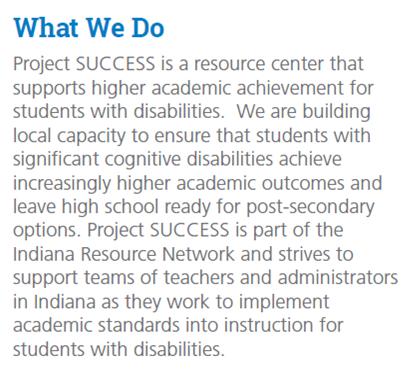 Project SUCCESS Impact on Indiana