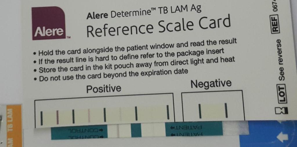 Ability of the LAM test to predict outcomes After 6 months 97/201 (48%) with a positive LF-LAM test on enrolment, had neither died,