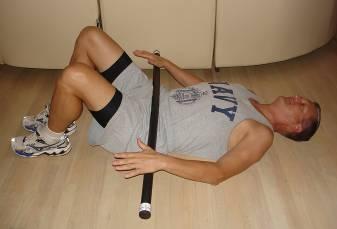 Leg Bridge Lie on the back with legs bent at the knees and feet on the floor.