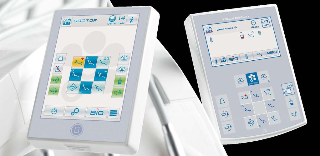 Full Touch multimedia With the integrated intraoral camera or integrated X-ray sensor, the Full Touch control panel microprocessor supports image management and adjustment of their basic parameters.