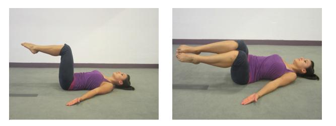 DAY 8 Pilates Workout 4 5 Rounds, 15 reps each movement - AB Side Twist - Plank X-Roll - Hammy Lift AB Side Twist Ø Lie on your back; bring legs up at a tabletop position.