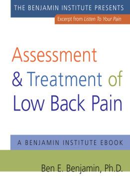 SPECIAL OFFER JOIN the Benjamin Institute E-Mailing List & Receive a FREE Ebook on the Low Back Go