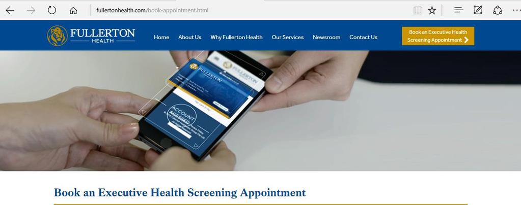Online Booking for Health Screening Appointment Book or change your
