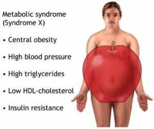Metabolic Syndrome Excessive abdominal fat Atherogenic dyslipidemia High triglycerides and low HDL cholesterol Insulin resistance or glucose intolerance Body