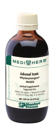 MediHerb Favorite Adrenal Tonic Phytosynergist 5 ml (1 tsp) Servings per container: 40 Calories 4 Rehmannia root 1:2 extract 2.25 ml from Rehmannia glutinosa root 1.